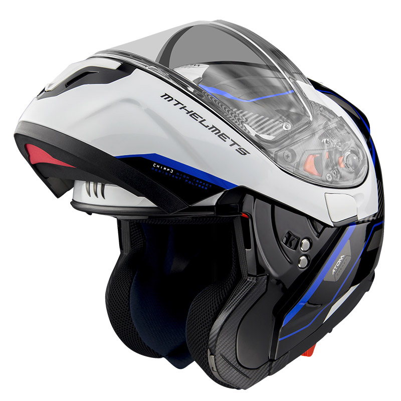Policarbonato Casco Modulare Mt Helmets Atom Sv Opened B7 Blu 1 Policarbonato Casco Modulare Mt Helmets Atom Sv Opened B7 Blu