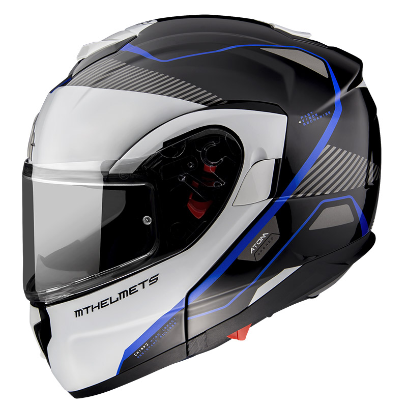 Policarbonato Casco Modulare Mt Helmets Atom Sv Opened B7 Blu 3 Policarbonato Casco Modulare Mt Helmets Atom Sv Opened B7 Blu - immagine 3