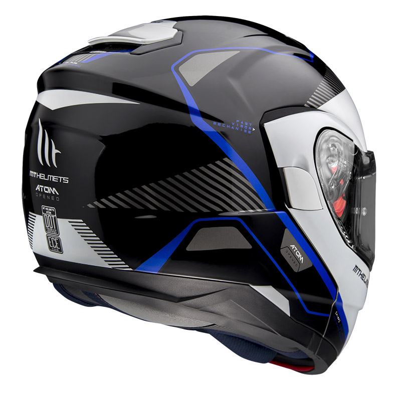 Policarbonato Casco Modulare Mt Helmets Atom Sv Opened B7 Blu 4 Policarbonato Casco Modulare Mt Helmets Atom Sv Opened B7 Blu - immagine 4