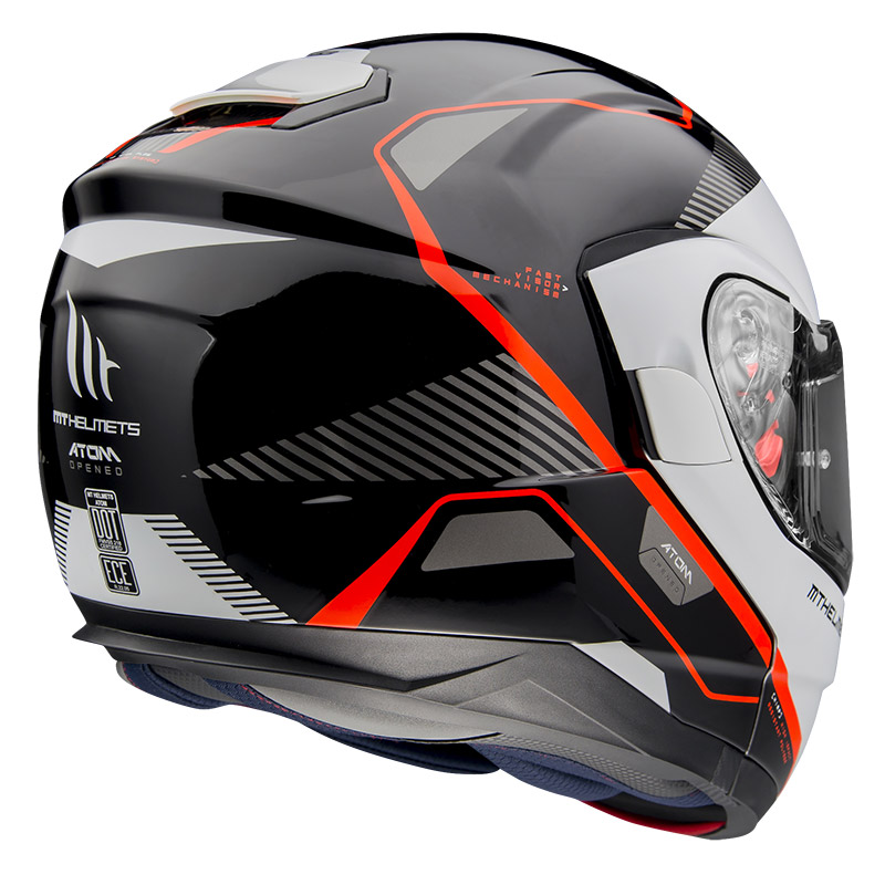 Policarbonato Casco Modulare Mt Helmets Atom Sv Opened B5 Rosso 3 Policarbonato Casco Modulare Mt Helmets Atom Sv Opened B5 Rosso - immagine 3