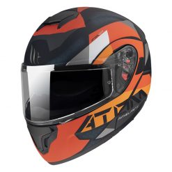 Policarbonato Casco Modulare Mt Helmets Atom Sv W17 A4 Arancio