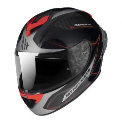 Fibra Casco Mt Helmets Rapide Pro Master B5 Rosso Fluo